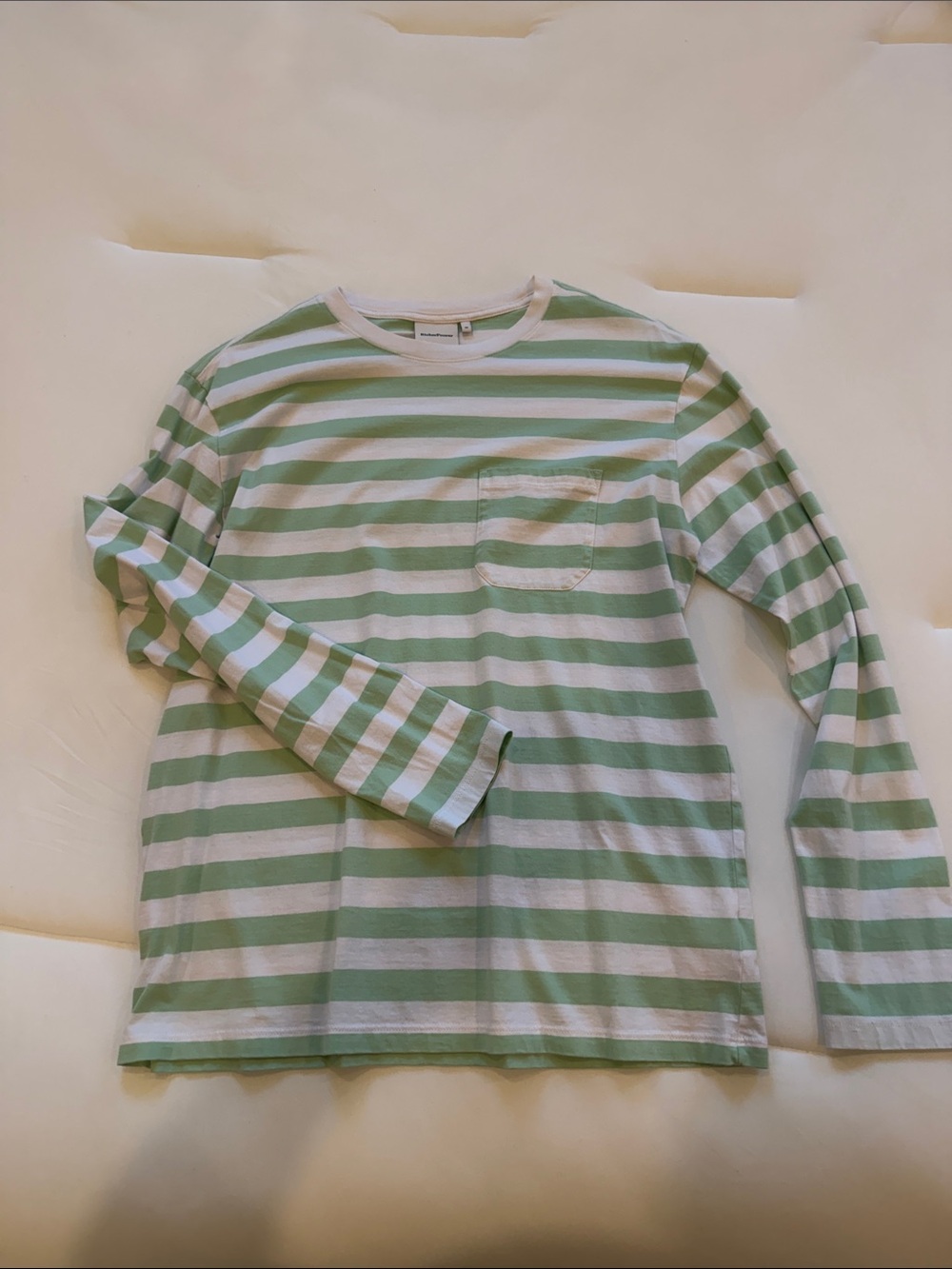 Richer Poorer Kids Mint Green & White Striped Long-Sleeve Tee